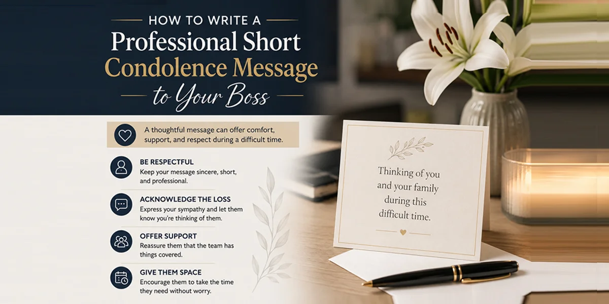 How to write a professional short condolence message to a boss?