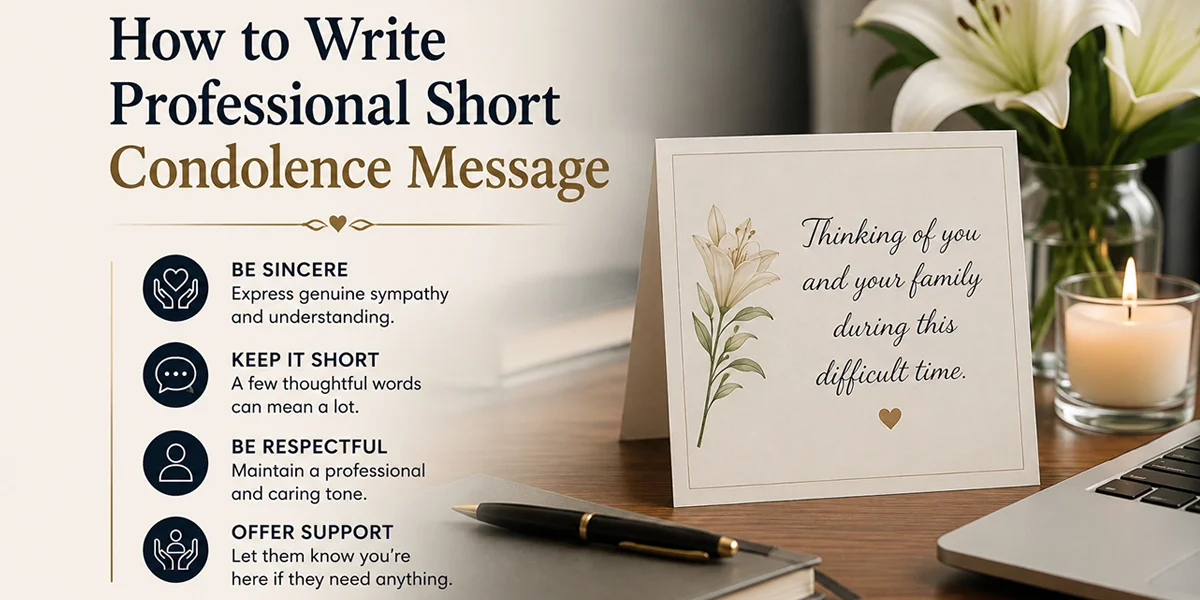 How to write a professional short condolence message to a boss?