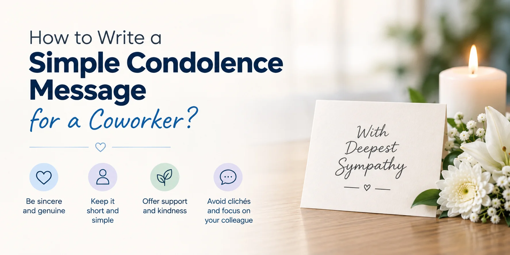 How to write simple condolence message for coworker?